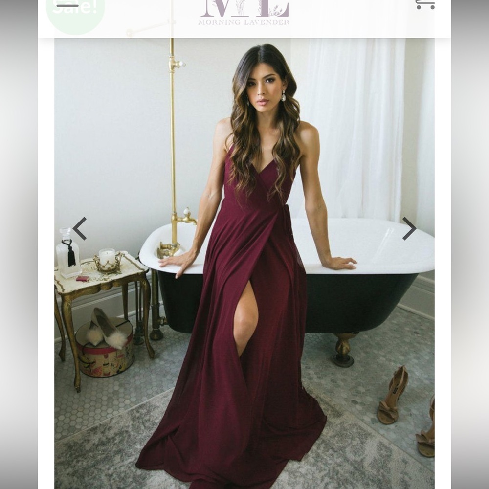 Small burgundy dress with tags. Purchased from morning lavender.com - Picture 1 of 4